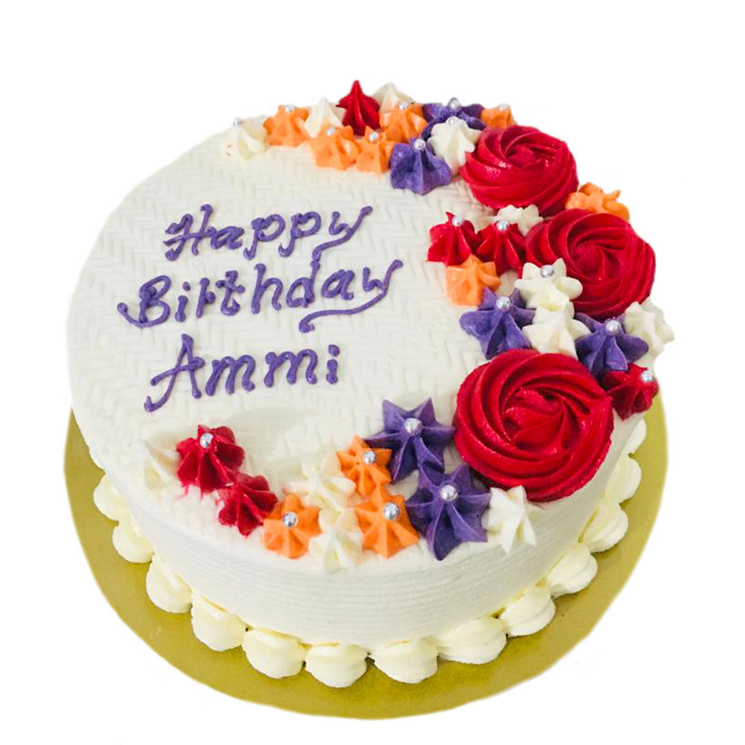 Happy Birthday Ammi Ribbon Cake yaluyalu