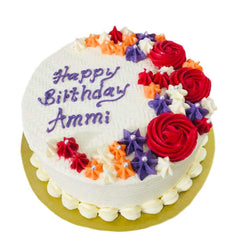 Happy Birthday Ammi Ribbon Cake - yaluyalu