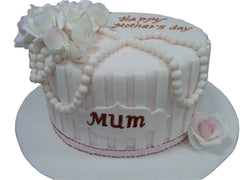 My White Rose Designer Ribbon Cake by Yalu Yalu - yaluyalu