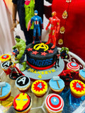 Avengers Birthday Ribbon Cake with Cupcakes by Yalu Yalu Without toys yaluyalu