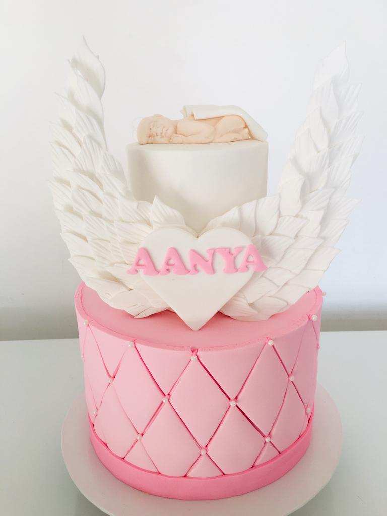 Birthday Ribbon Cake with Angel Wings by Yalu Yalu 2.5Kg / 3Kg - yaluyalu