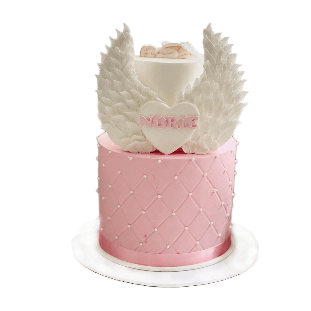 Birthday Ribbon Cake with Angel Wings by Yalu Yalu 2.5Kg / 3Kg yaluyalu