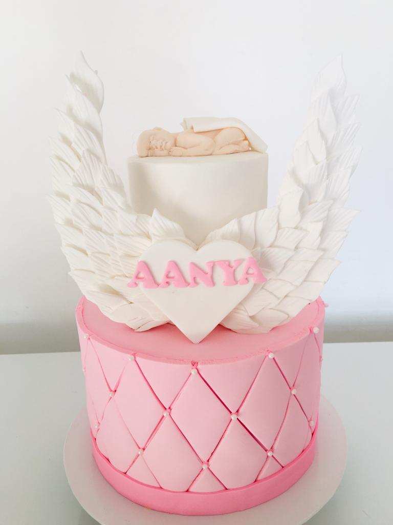 Birthday Ribbon Cake with Angel Wings by Yalu Yalu 2.5Kg / 3Kg - yaluyalu