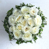 White Roses Coffin Wreath
