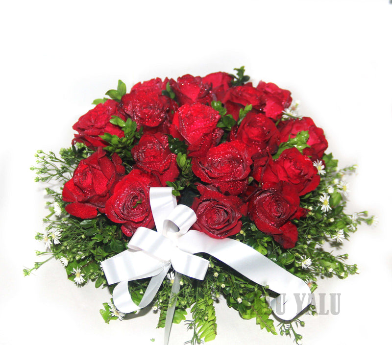 Red Roses Coffin Wreath - yaluyalu
