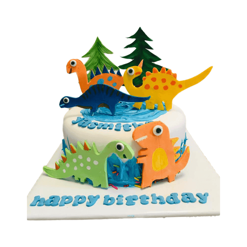 Dinosaur Theme Birthday Cake by Yalu Yalu - yaluyalu