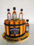 Jack Daniels Ribbon Cake by Yalu Yalu with Bottles yaluyalu