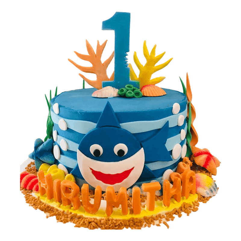 Ocean Theam Birthday Cake With a Shark by Yalu Yalu - yaluyalu