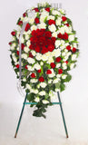 White Roses and Gerberas Stand Wreath