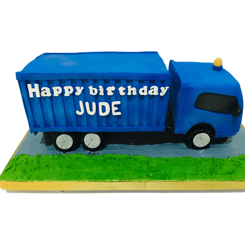 Lorry with Container Designer Ribbon Cake by Yalu Yalu - yaluyalu