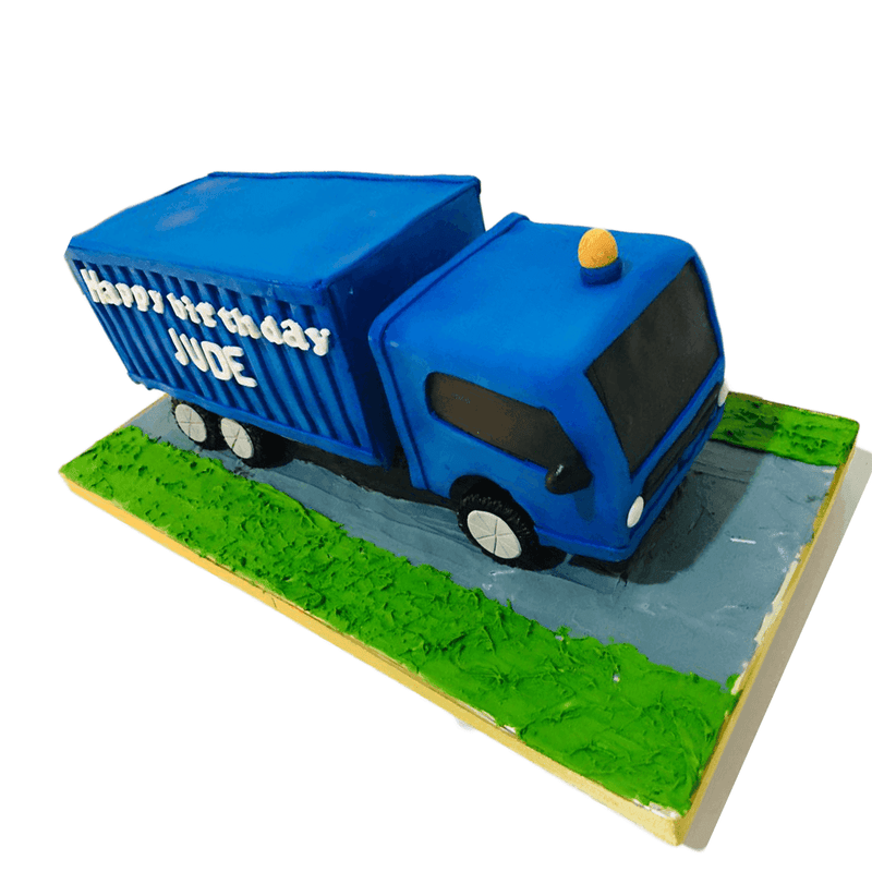 Lorry with Container Designer Ribbon Cake by Yalu Yalu - yaluyalu