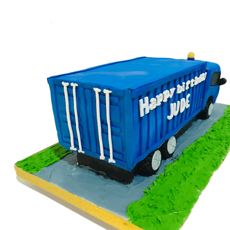 Lorry with Container Designer Ribbon Cake by Yalu Yalu - yaluyalu