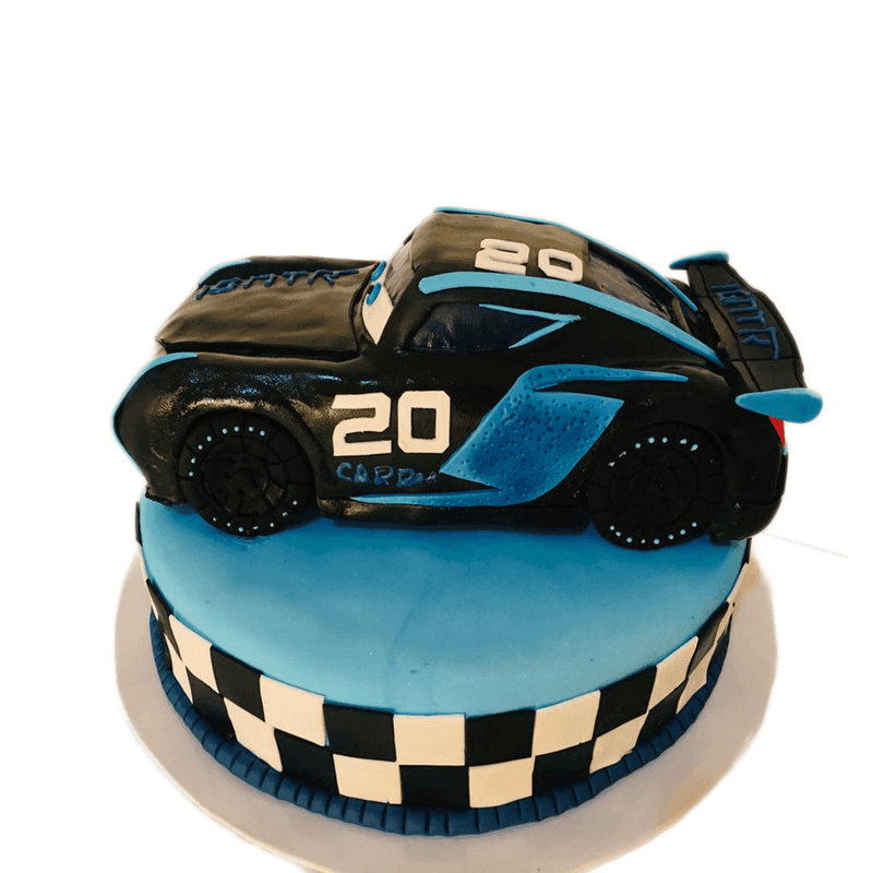 Designer Ribbon Cake with Jackson Storm Car by Yalu Yalu - yaluyalu