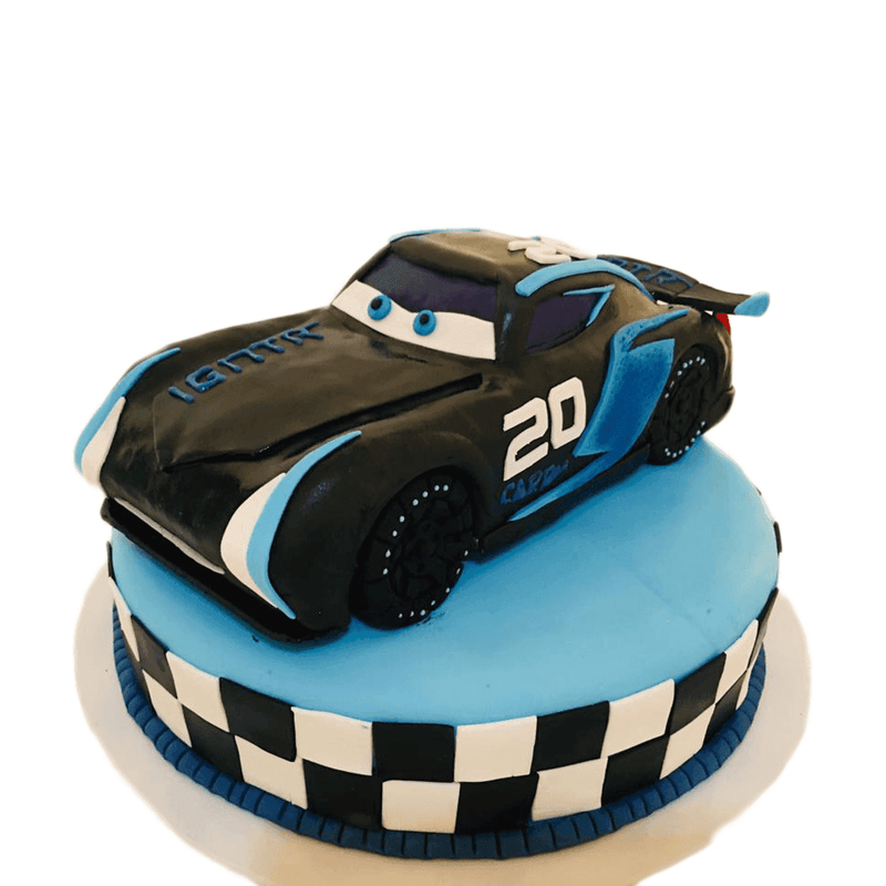 Designer Ribbon Cake with Jackson Storm Car by Yalu Yalu - yaluyalu